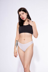 Fototapeta premium Dark hair caucasian girl