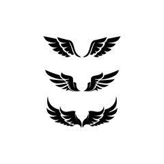 Wings logo Business and design animal wings Vector fast bird symbol icon fly