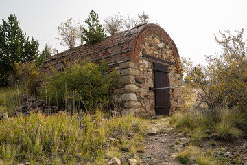 Abandoned mining structure building near Victor and Goldfield Colorado