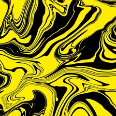 Black and yellow illustration invitation card abstract. Geometric marble print. Fluid marble stone texture backgrounds. Image for graphic design. Corporate journal pattern of liquid paint waves.
