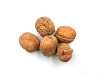 walnuts isolated on white background