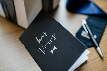Groom getting wedding wows  ready