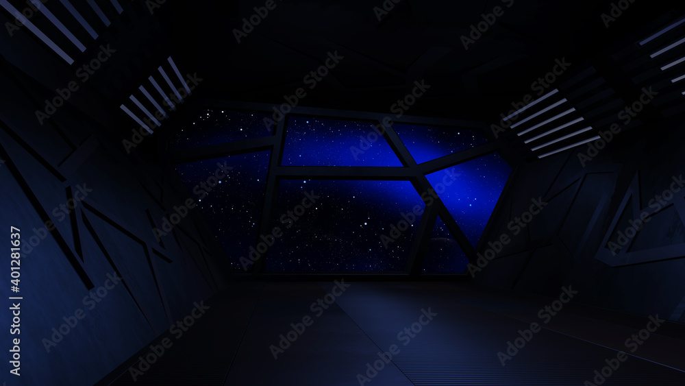 Wall mural space environment, ready for comp of your characters 3d rendering