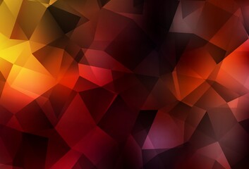 Dark Red vector shining triangular background.