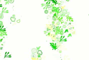 Light Green, Red vector backdrop with memphis shapes.