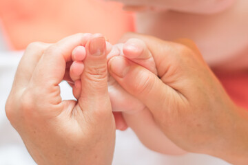 Fingers massage for newborn baby for speech development. This tactile gymnastics contributes to...