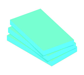 Stack of extruded polystyrene foam insulation material isolated on white background. Foam board flat vector icon. Vector illustration XPS insulator for heat cold protection. 3D cartoon EPS foam sheets