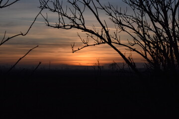 sunset over the river