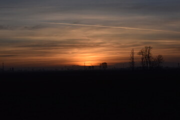 sunset over the river