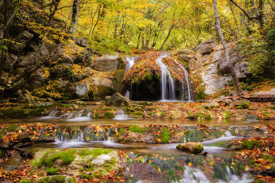 Waterfall, Khapkhalskiy canyon, the Republic of Crimea