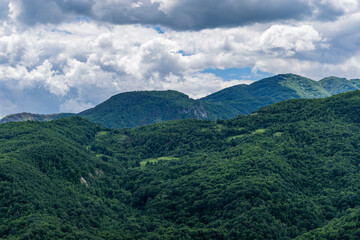mountains and clouds