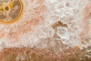 Macro photograph of the crystalline structural detail in an agate