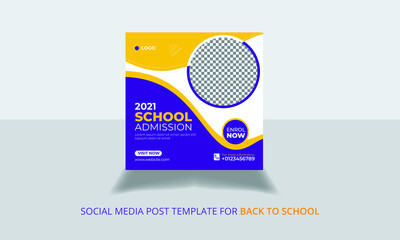 Back to School Social Media Post Template Design