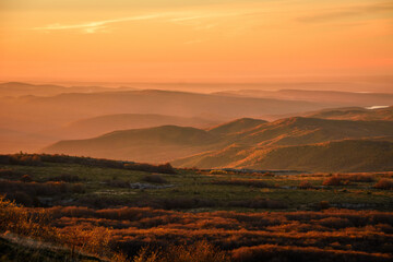 Demerdji, Alushta, Republic of Crimea - April 1, 2019: View of Chatyr-Dag-Yayla from the Moonglade on Demerdzhi
