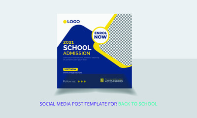Back to School Social Media Post Template Design
