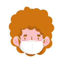 man cartoon head with mask vector design