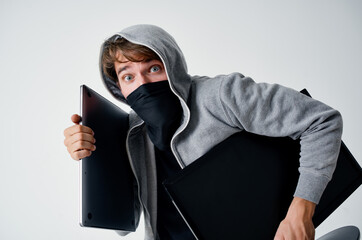 hooded man mask technology theft illegal penetration bully