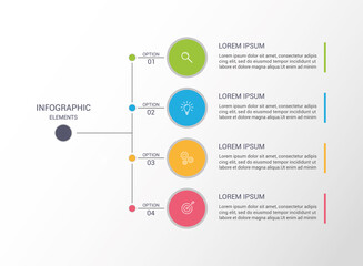 Fototapeta premium Infographic. Business data visualization. 4 steps infographic design template with icons. Process diagram, workflow, flow chart.