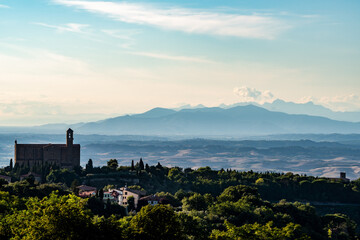 Fototapeta na wymiar Church of Santi Giusto and Clemente - An overview from Volterra
