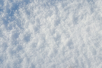 Texture of the white snow. Winter background