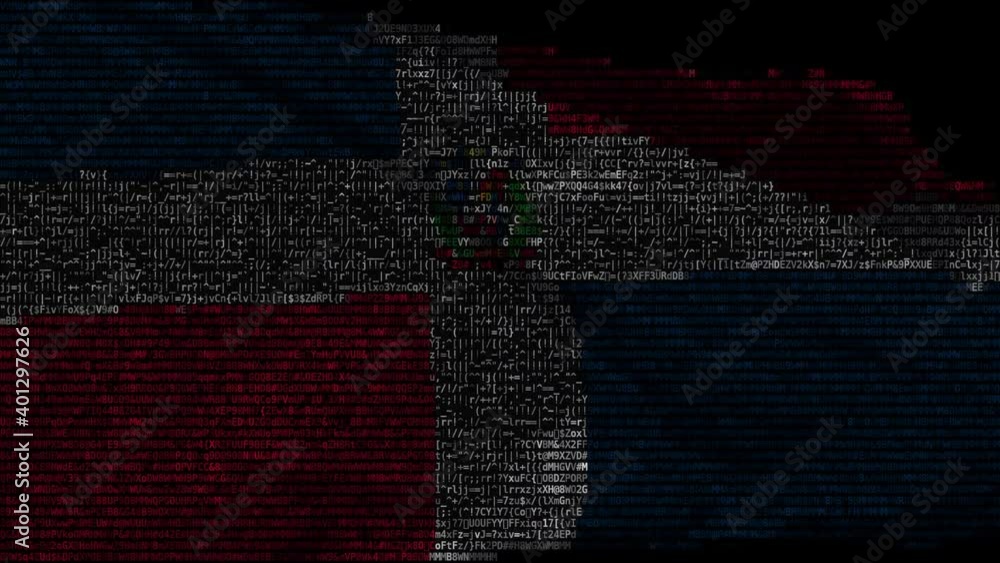 Poster moving digital flag of the dominican republic on the display. looping animation