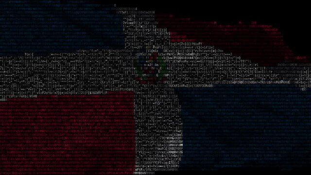 Moving digital flag of the Dominican Republic on the display. Looping animation