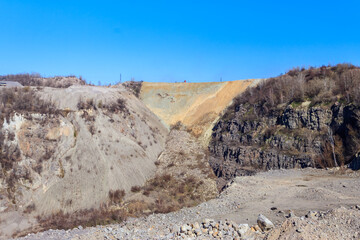 View of the granite quarry. Mining industry