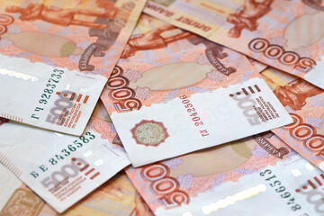 Five thousand russian rubles background