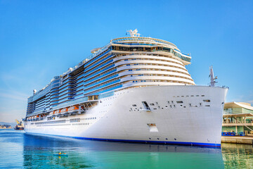 Cruise liner in the port