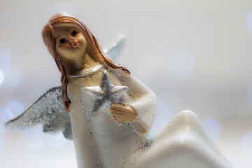 christmas angel on a blue background