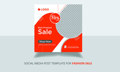 Fashion Sale Social Media Post Template Design
