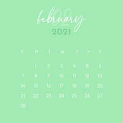 the calendar set for 2021