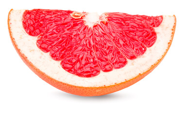 sliced grapefruit isolated on white background. full depth of field. clipping path
