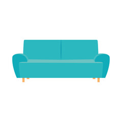 blue and modern sofa icon, colorful design