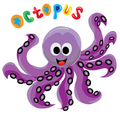 cute octopus cartoon illustration
