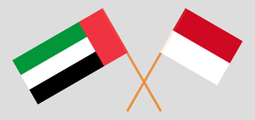 Crossed flags of the United Arab Emirates and Monaco