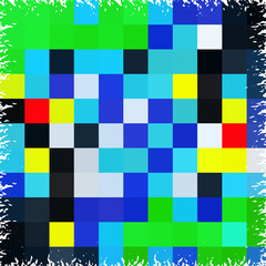 Blue red yellow squares, pop art, abstract background with squares