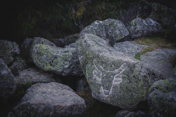 Gipfel auf dem Ochsenkopf im Fichtelgebirge