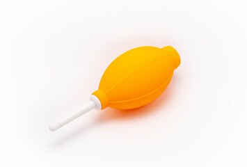 Equipment: Blower for camera and lens. White background.