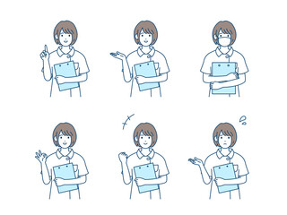 看護師　ナース　女性　バリエーション　セット