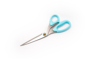 Equipment: Sawing scissors. White background.