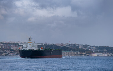 industrial ship in the Bosphorus, istanbul, turkey