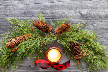 christmas decoration with cones