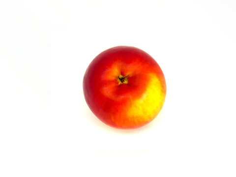 Delicious red apple, bottom view. 
