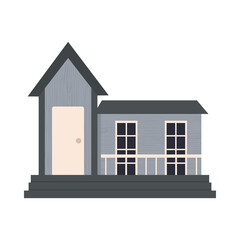 residential house icon, colorful design