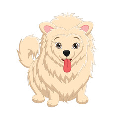 Cute puppy cartoon on white background