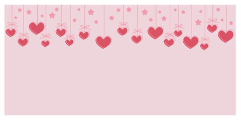 Valentine's day concept. Heart symbol decoration illustration for frames, banner design, Pink heart background, Wall paper. Vector illustration. バレンタインデザイン、バレンタイン背景イラスト、ハートイラスト、母の日イラスト