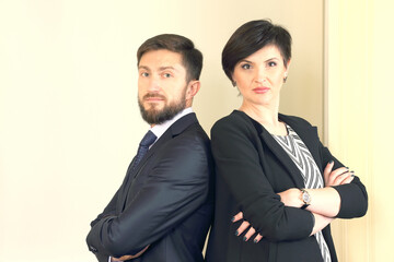 commitment and trust in the team. business partners in the office