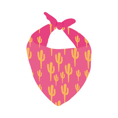 wild west concept, cowboy scarf with cactus design, colorful design