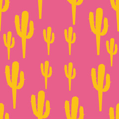 colorful cactus seamless pattern design